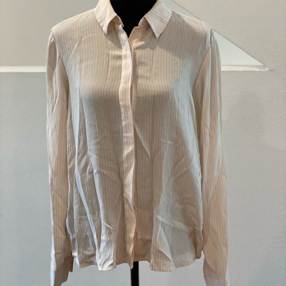 Frame silk stripped button down